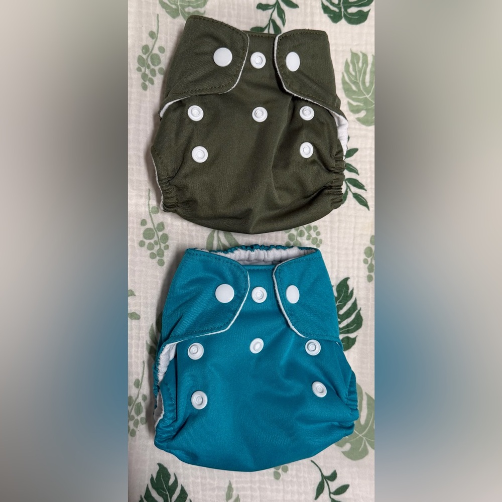 2 Brand New Thirsties Natural (organic) Newborn AIO Cloth Diaper